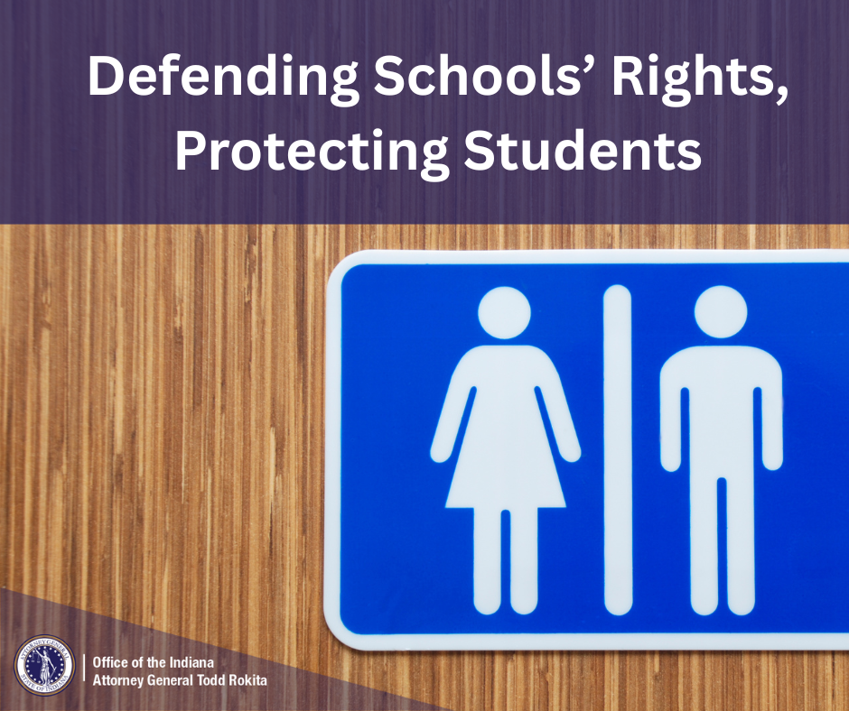 Attorney General Todd Rokita leads 25-state brief defending schools’ right to maintain sex-specific bathrooms and locker rooms